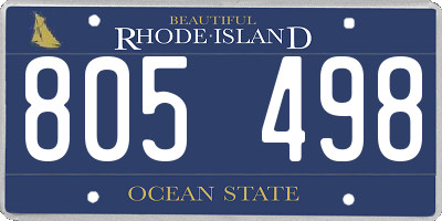 RI license plate 805498