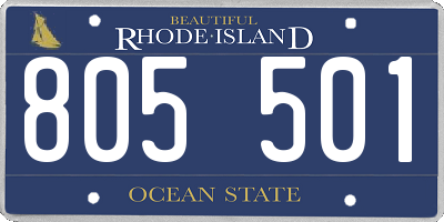 RI license plate 805501