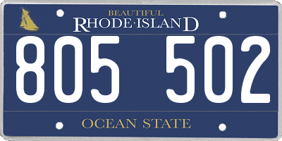 RI license plate 805502
