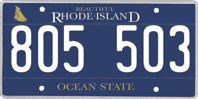 RI license plate 805503