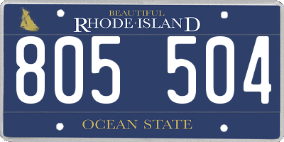 RI license plate 805504
