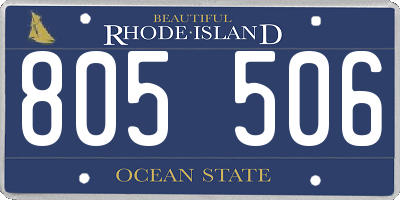RI license plate 805506