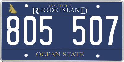 RI license plate 805507