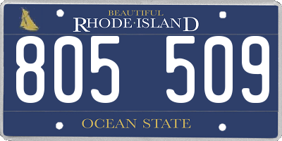 RI license plate 805509