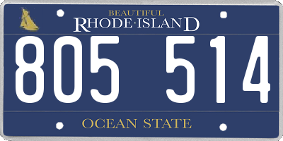 RI license plate 805514