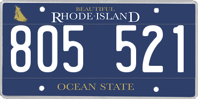 RI license plate 805521