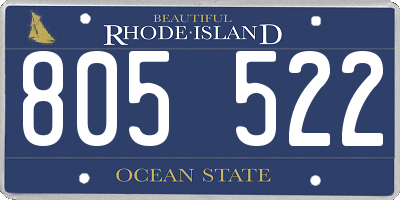 RI license plate 805522