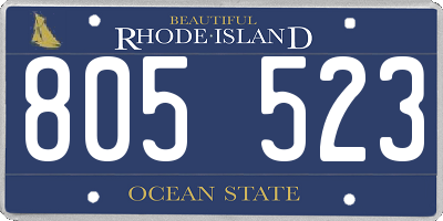 RI license plate 805523
