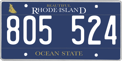 RI license plate 805524