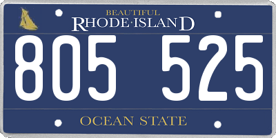 RI license plate 805525