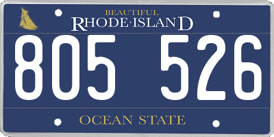 RI license plate 805526