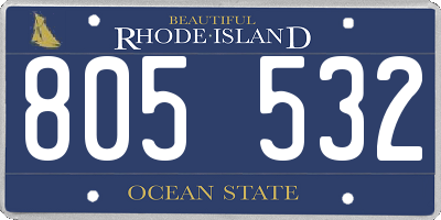 RI license plate 805532