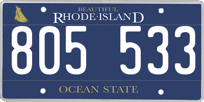 RI license plate 805533