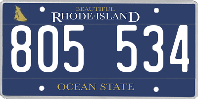 RI license plate 805534