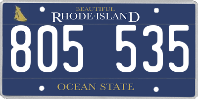 RI license plate 805535
