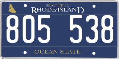 RI license plate 805538