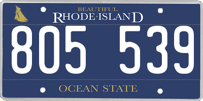 RI license plate 805539