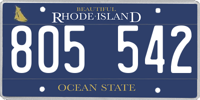 RI license plate 805542