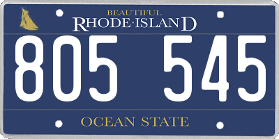 RI license plate 805545