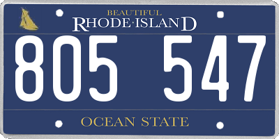 RI license plate 805547