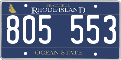 RI license plate 805553