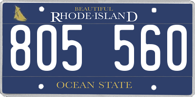 RI license plate 805560