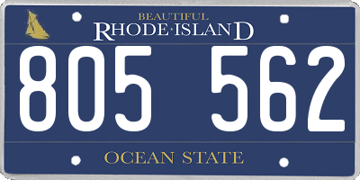 RI license plate 805562