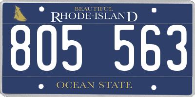 RI license plate 805563