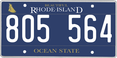 RI license plate 805564