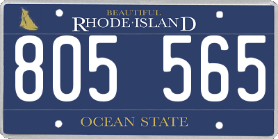 RI license plate 805565