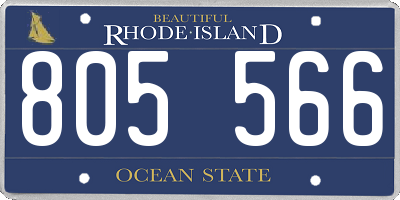 RI license plate 805566