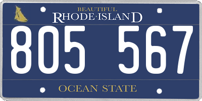 RI license plate 805567