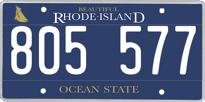 RI license plate 805577