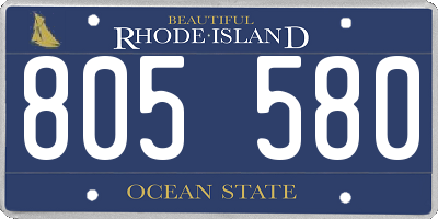 RI license plate 805580