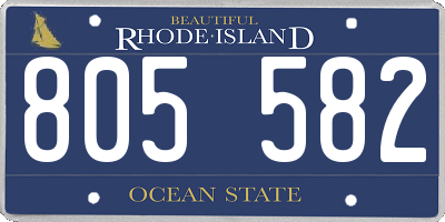 RI license plate 805582