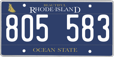 RI license plate 805583