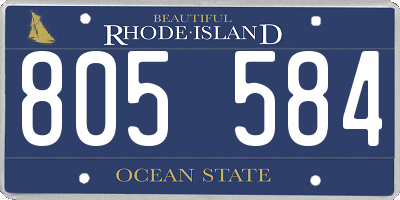 RI license plate 805584