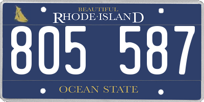 RI license plate 805587