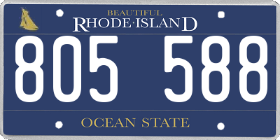 RI license plate 805588