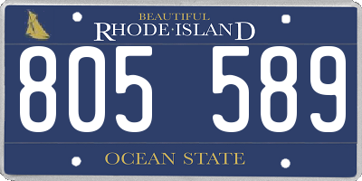 RI license plate 805589