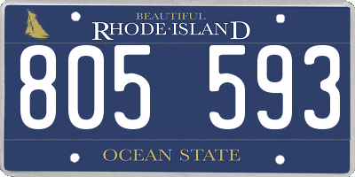 RI license plate 805593