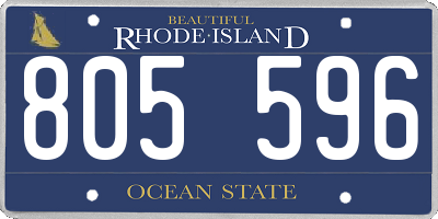 RI license plate 805596