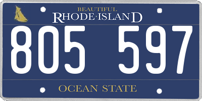 RI license plate 805597
