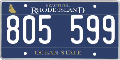 RI license plate 805599