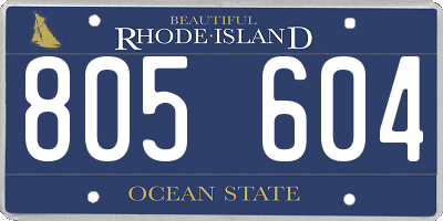 RI license plate 805604