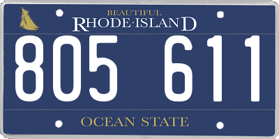 RI license plate 805611