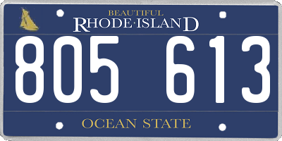 RI license plate 805613