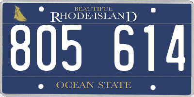RI license plate 805614