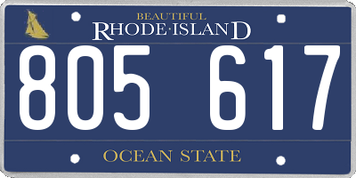 RI license plate 805617