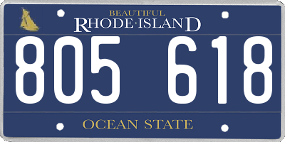 RI license plate 805618